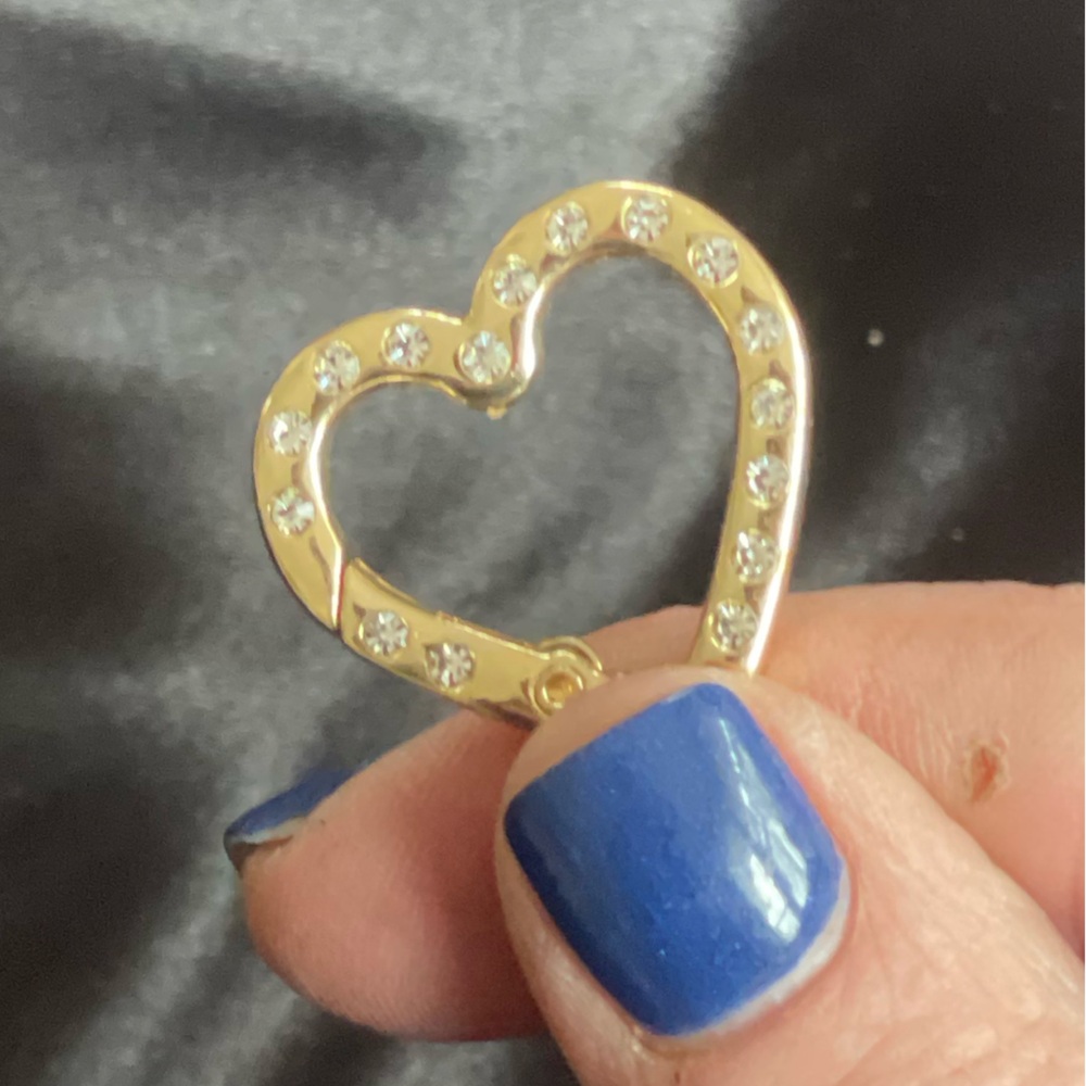 Elegant Gold Heart Pendant with Crystals
